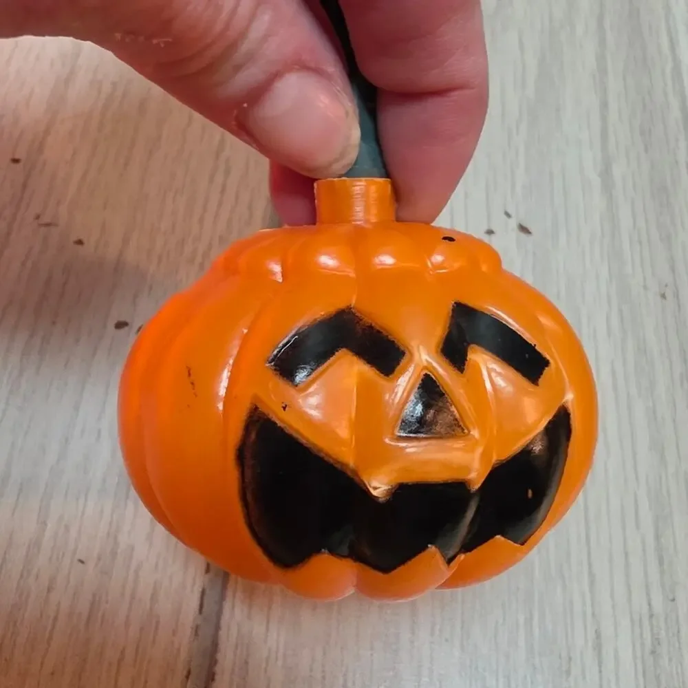 Vtg Jack-O-Lantern Blow Mold String Lights Halloween Pumpkins Set Of Two